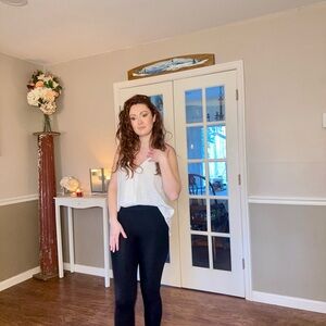 Women’s White Flowy Tank